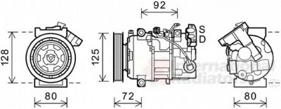 VAN WEZEL 4300k489 -  Компрессор, кондиционер